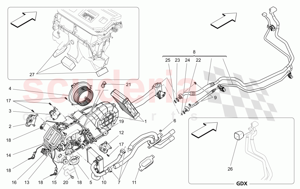 A/C UNIT: TUNNEL DEVICES (Available with: FOUR-ZONE AUTOMATIC CLIMA) of Maserati Maserati Levante (2017+) S