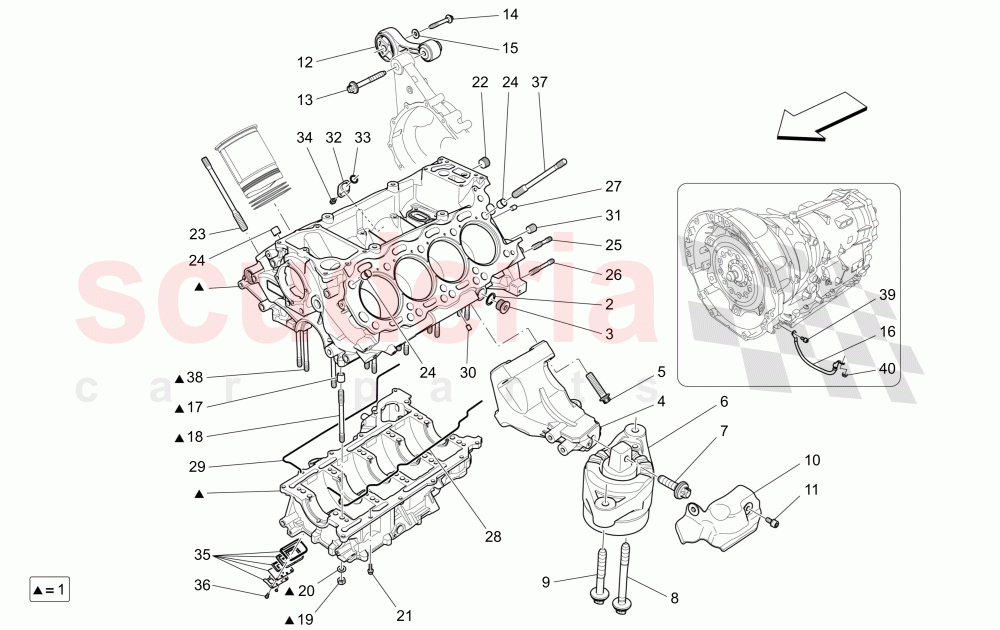 CRANKCASE of Maserati Maserati Quattroporte (2013+) GTS