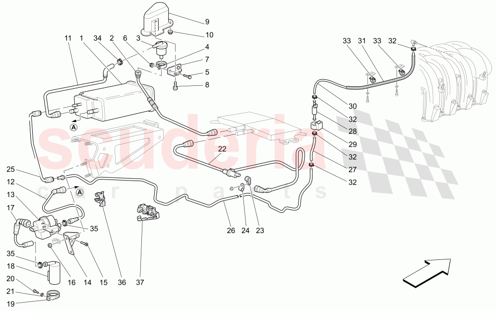 ANTIEVAPORATION SYSTEM of Maserati Maserati 4200 Coupe (2002-2004) GT