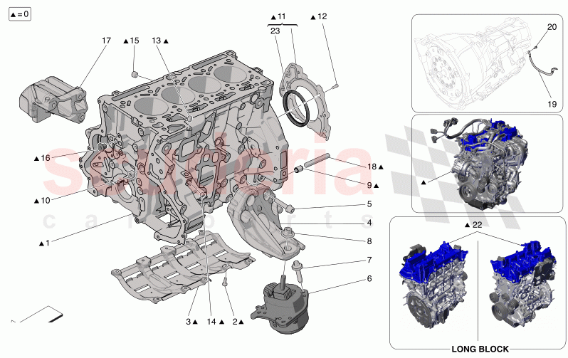 CRANKCASE of Maserati Maserati Grecale Modena Automatic 2.0 T4 4WD 330HP MHEV