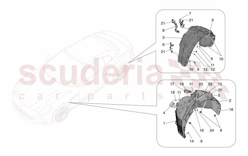 WHEELHOUSE AND LIDS of Maserati Maserati GranCabrio M189    AUTOMATIC 4WD 3.0 BT V6 490 HP