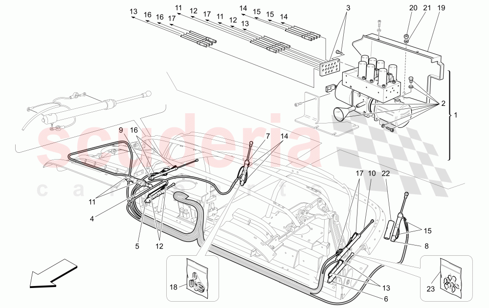 ELECTRICAL CAPOTE: HYDRAULIC SYSTEM of Maserati Maserati 4200 Spyder (2005-2007) GT