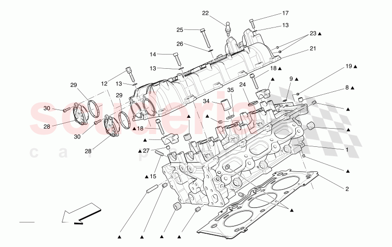 RH CYLINDER HEAD of Maserati Maserati Levante Modena Automatic 3.0 BT V6 4WD 350HP