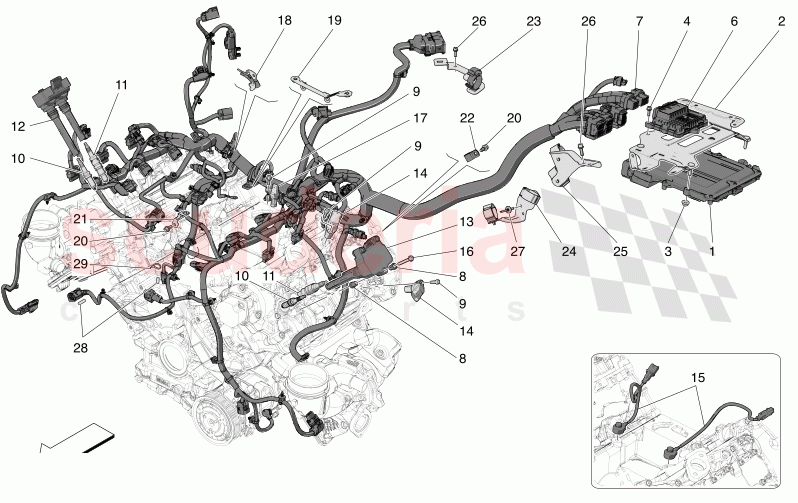 ELECTRONIC CONTROL: INJECTION AND ENGINE TIMING CONTROL of Maserati Maserati MC20 Notte Automatic 3.0 BT V6 2WD 630HP