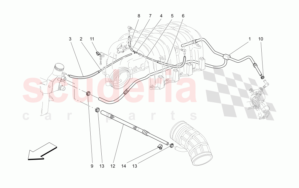 OIL VAPOUR RECIRCULATION SYSTEM of Maserati Maserati 4200 Coupe (2002-2004) CC
