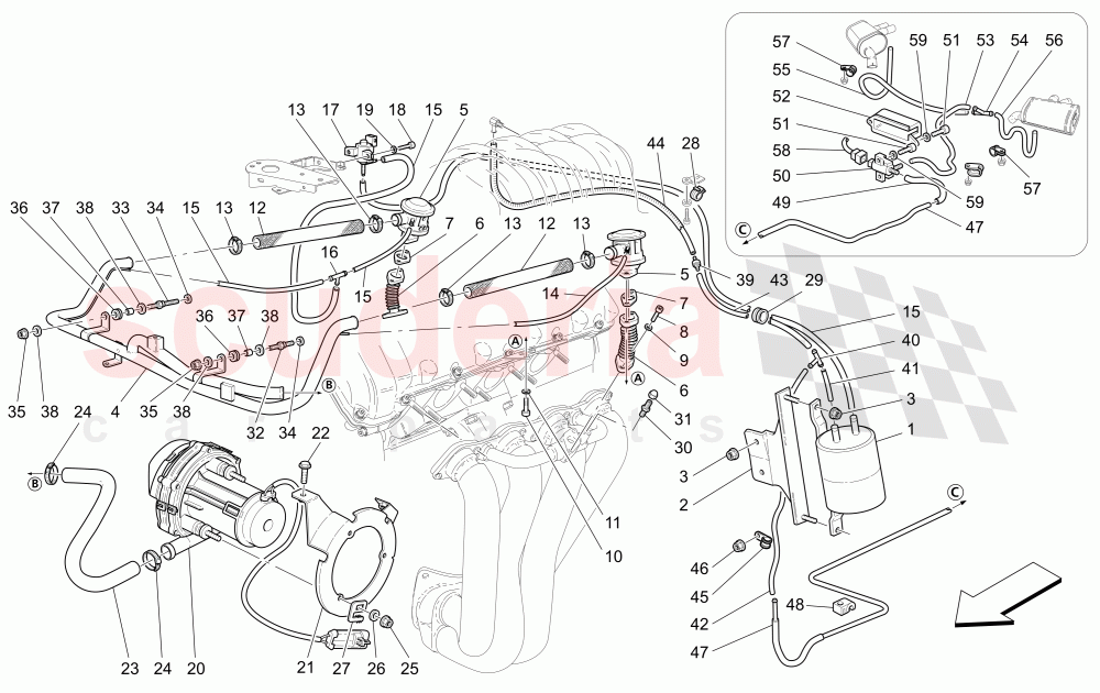 ADDITIONAL AIR SYSTEM (Available with: "Spyder 90th Anniversary" Version) of Maserati Maserati 4200 Spyder (2005-2007) CC