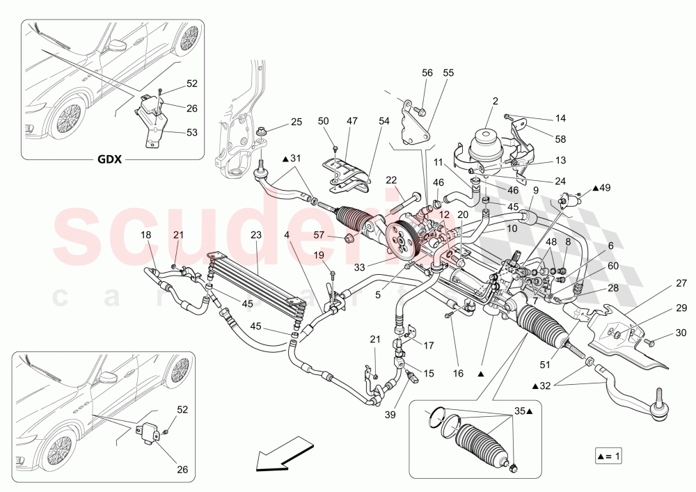 COMPLETE STEERING RACK UNIT of Maserati Maserati Levante (2017+) Diesel