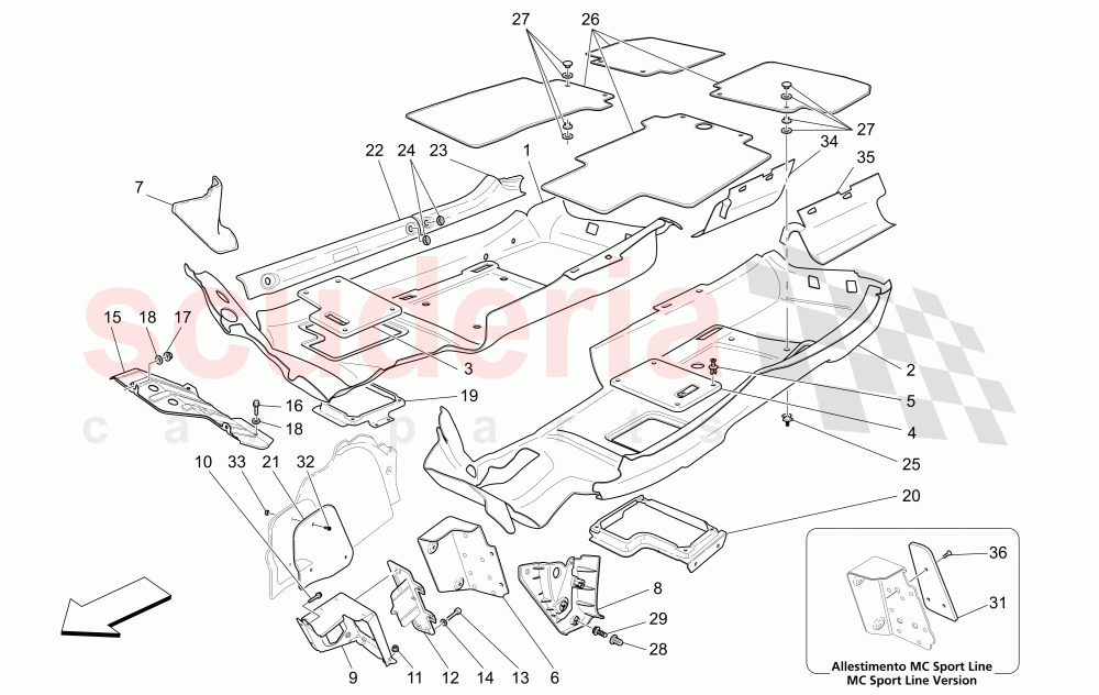 PASSENGER COMPARTMENT MATS (Available with: CENTENNIAL INTERNALSNot available with: Special Edition) of Maserati Maserati GranTurismo (2012-2016) Sport Auto