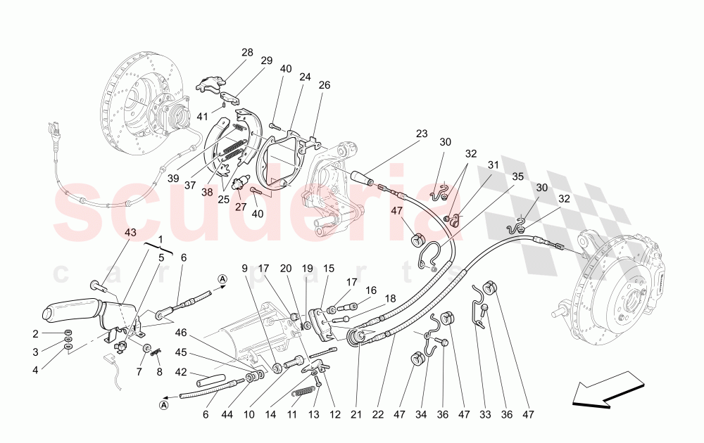 PARKING BRAKE of Maserati Maserati 4200 Coupe (2002-2004) GT
