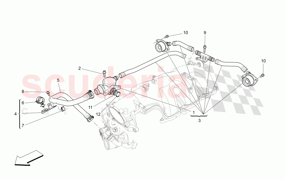 OIL VAPOUR RECIRCULATION SYSTEM of Maserati Maserati Ghibli (2014-2016) S Q4