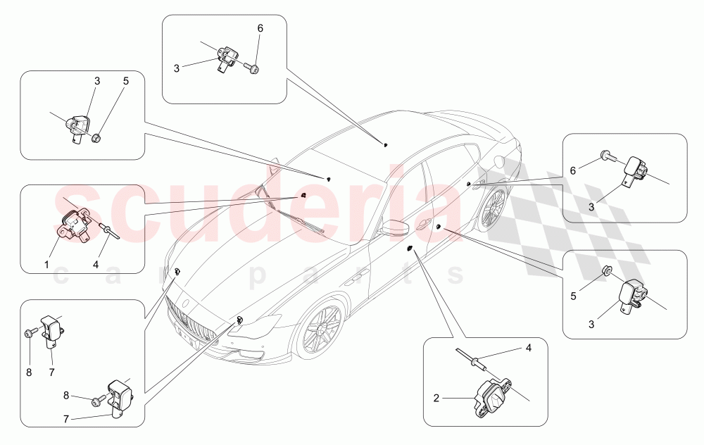 CRASH SENSORS of Maserati Maserati Quattroporte (2017+) Diesel
