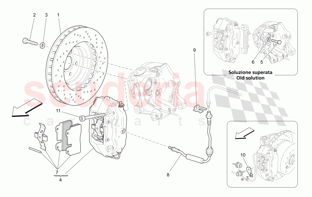 BRAKING DEVICES ON REAR WHEELS of Maserati Maserati Quattroporte (2009-2012) Sport GTS