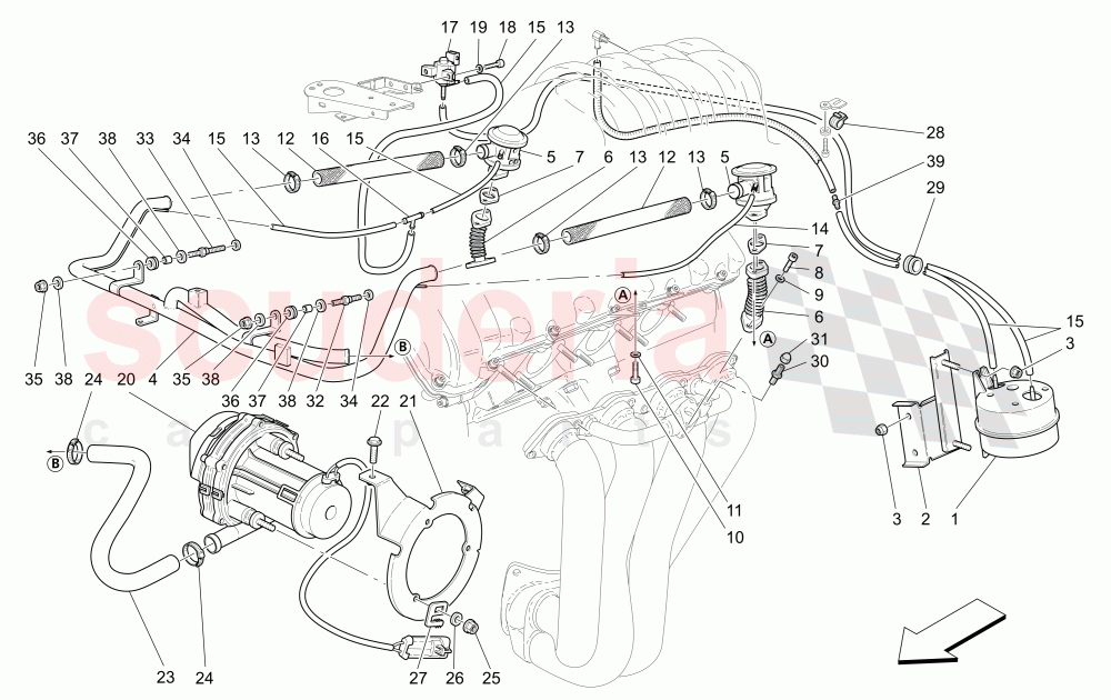 ADDITIONAL AIR SYSTEM of Maserati Maserati 4200 Coupe (2002-2004) CC