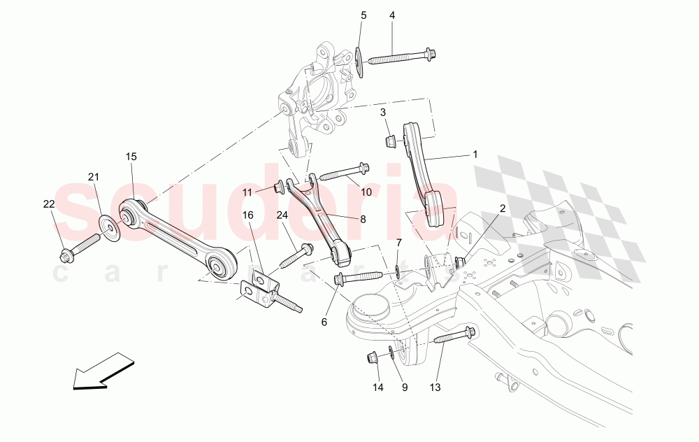 REAR SUSPENSION of Maserati Maserati Quattroporte (2013-2016) S V6 410bhp