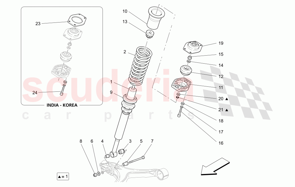 FRONT SHOCK ABSORBER DEVICES of Maserati Maserati GranCabrio (2010-2012)