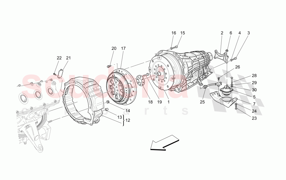 GEARBOX HOUSINGS of Maserati Maserati GranCabrio (2013-2015) MC