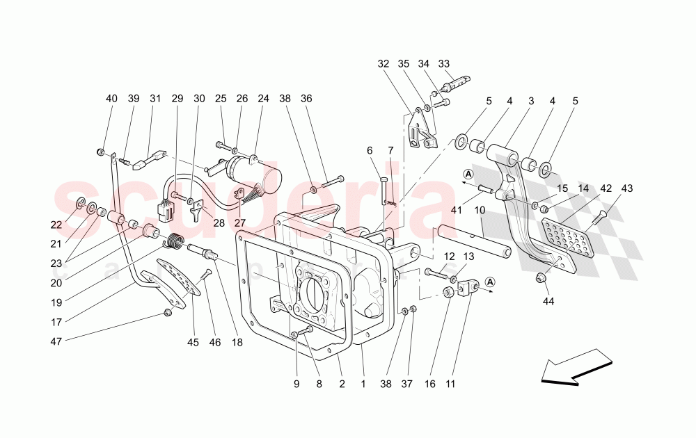 COMPLETE PEDAL BOARD UNIT (Available with: "GranSport MC Victory" Version) of Maserati Maserati GranSport Coupe (2005-2007)