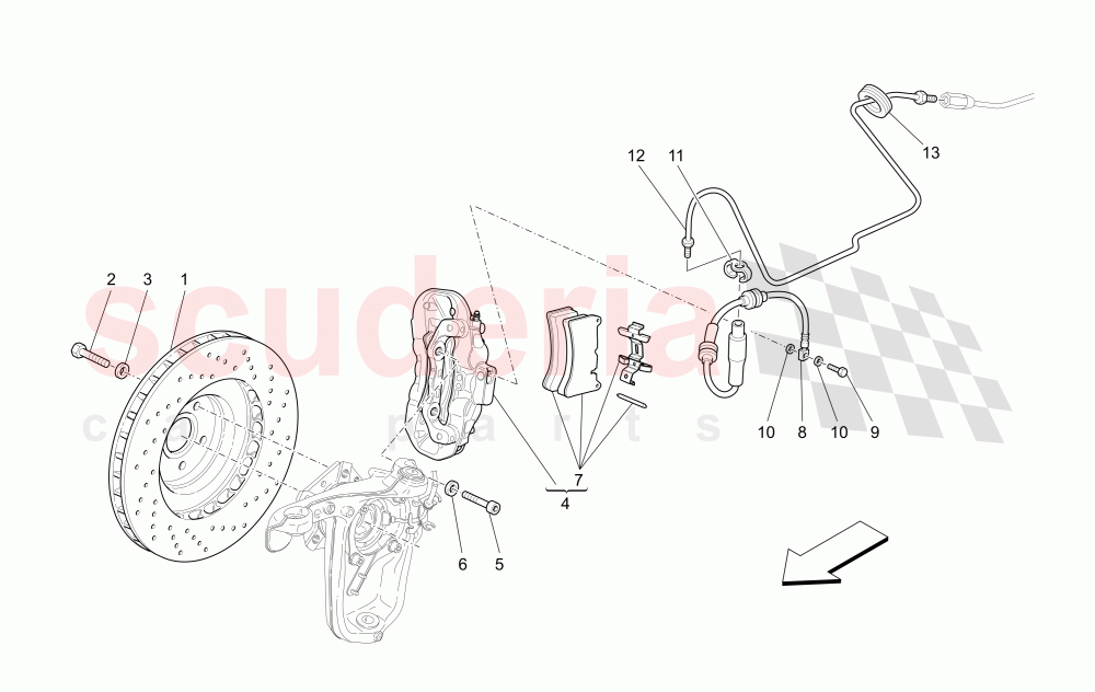 BRAKING DEVICES ON FRONT WHEELS of Maserati Maserati Quattroporte (2009-2012) Sport GTS