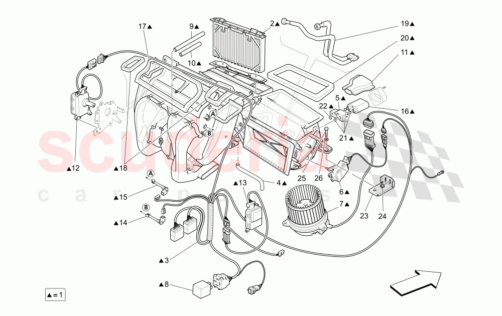 A/C UNIT: DASHBOARD DEVICES (Available with: "Spyder 90th Anniversary" Version) of Maserati Maserati 4200 Spyder (2005-2007) CC