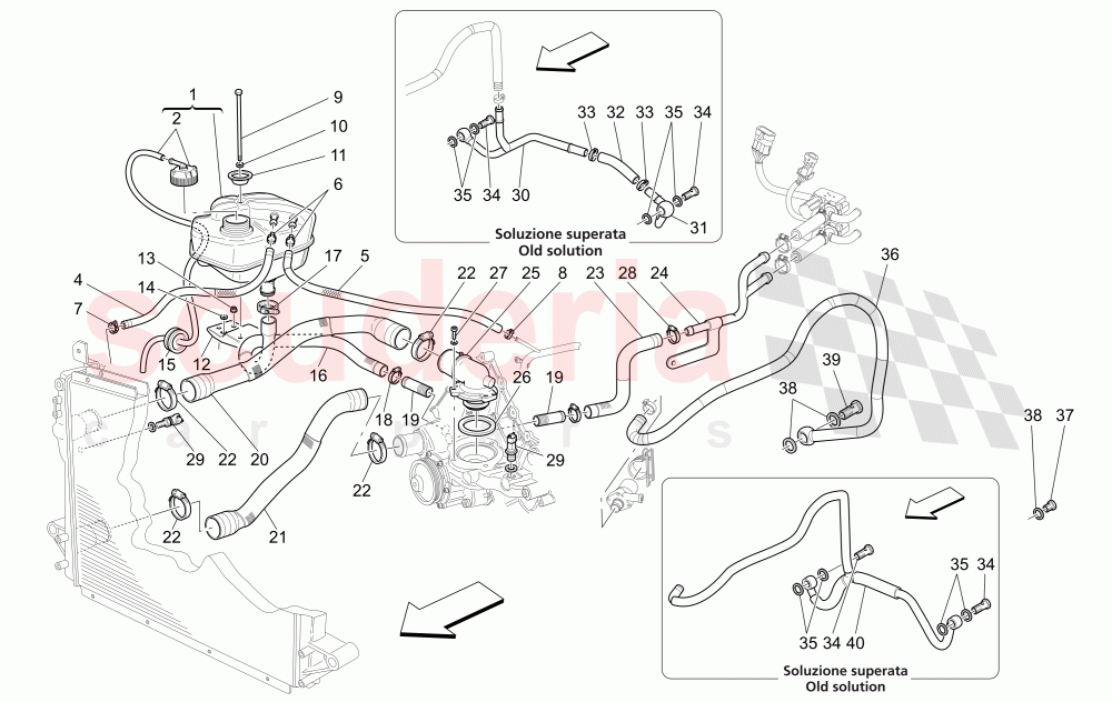 COOLING SYSTEM: NOURICE AND LINES of Maserati Maserati GranTurismo (2017+) Special Edition Auto