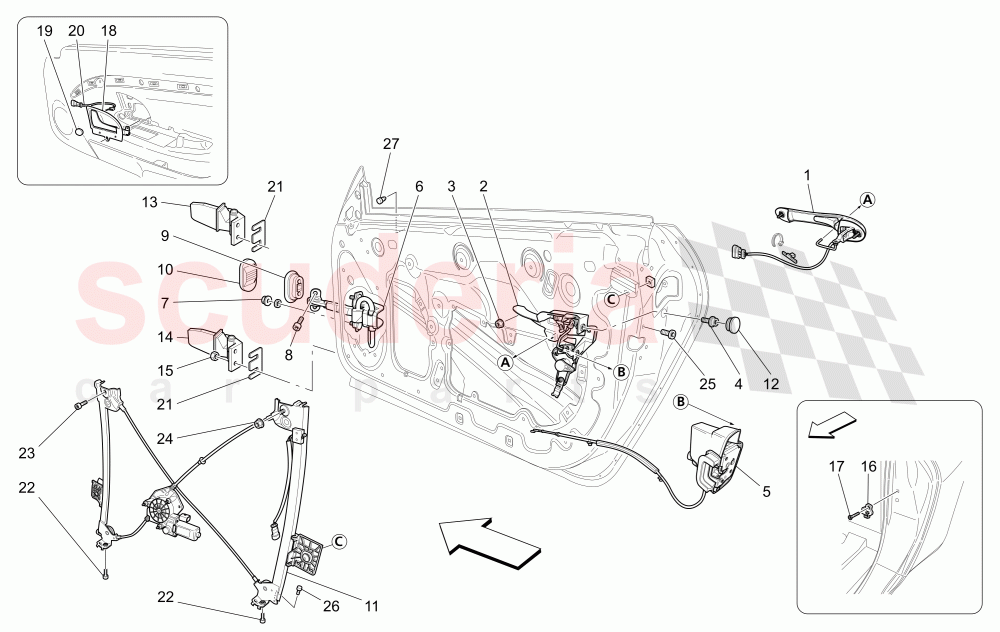 FRONT DOORS: MECHANISMS of Maserati Maserati GranTurismo (2014+) Auto