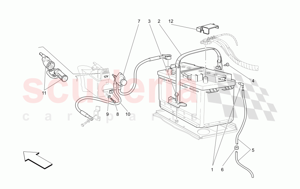 BATTERY of Maserati Maserati 4200 Coupe (2005-2007) GT