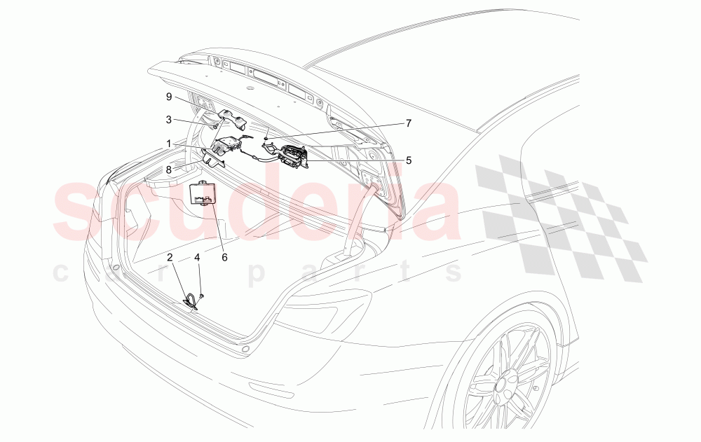 REAR LID OPENING CONTROL (Available with: POWER LIFTGATE WITH KICK SENSOR) of Maserati Maserati Ghibli (2017+) S