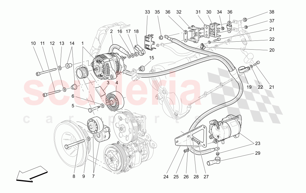 ALTERNATOR AND STARTING MOTOR of Maserati Maserati GranSport Spyder (2005-2007)