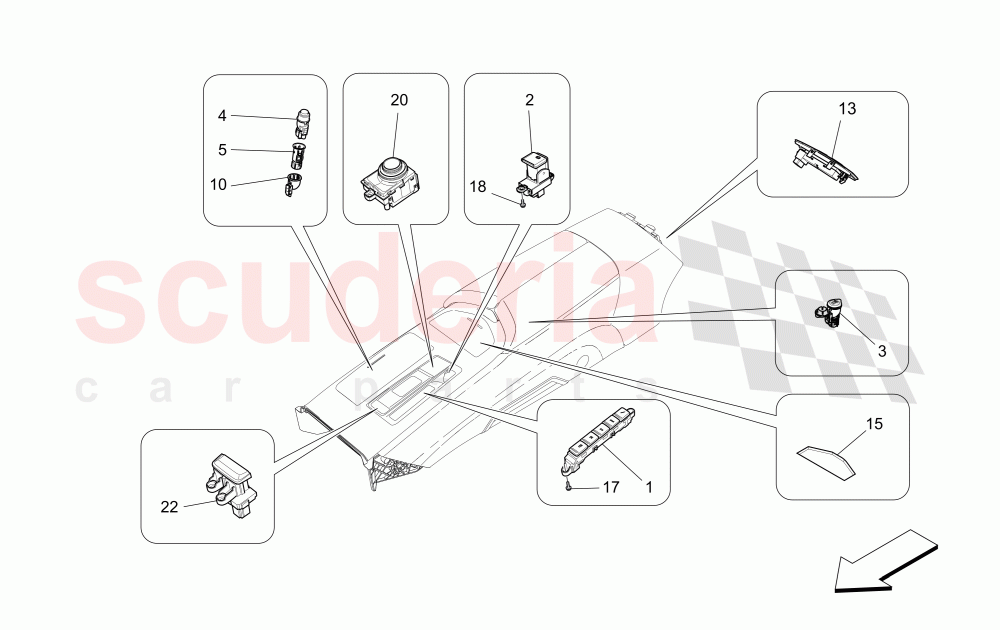 CENTRE CONSOLE DEVICES of Maserati Maserati Ghibli (2017+) S