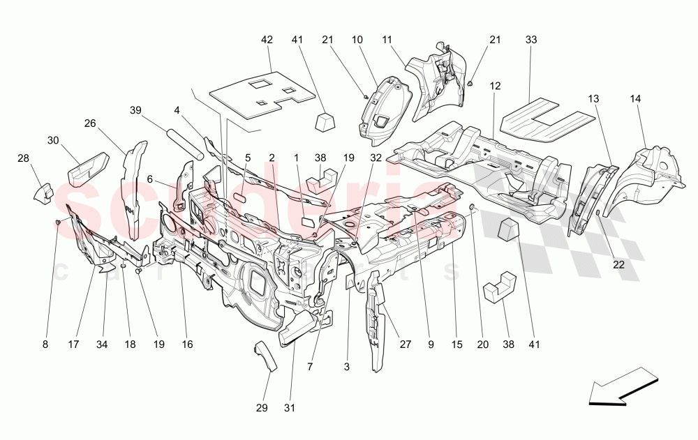 SOUND-PROOFING PANELS INSIDE THE VEHICLE of Maserati Maserati Quattroporte (2013-2016) S Q4
