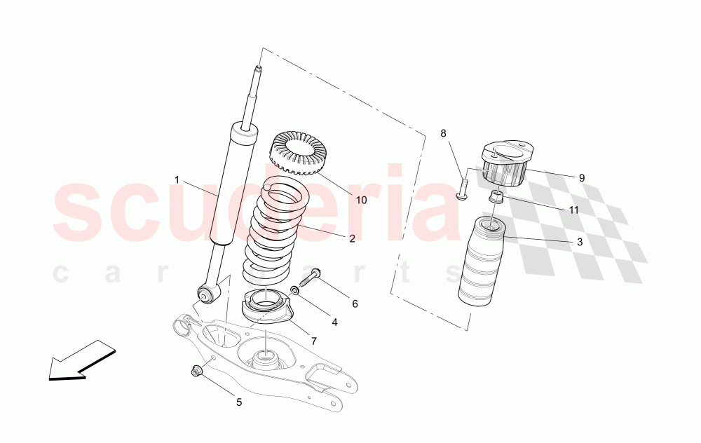 REAR SHOCK ABSORBER DEVICES of Maserati Maserati Quattroporte (2013+) GTS