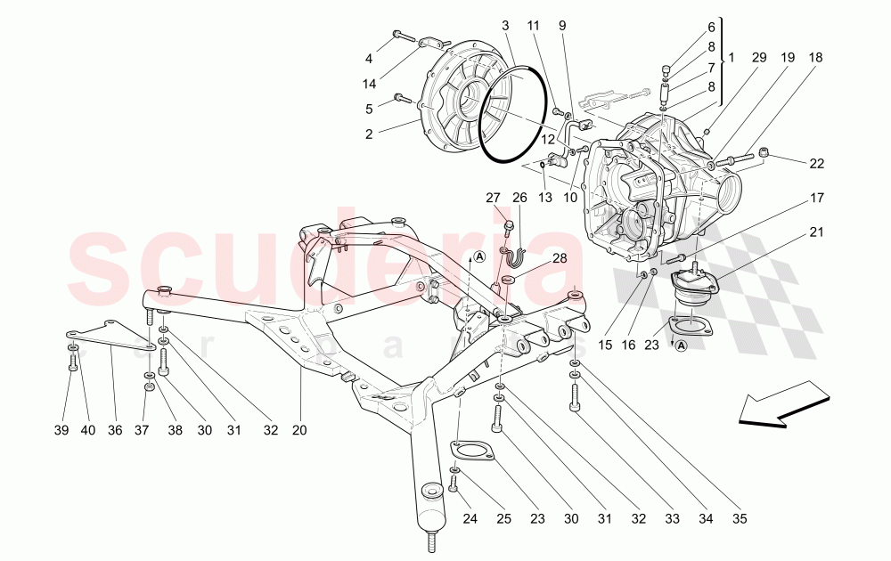 DIFFERENTIAL BOX AND REAR UNDERBODY of Maserati Maserati 4200 Spyder (2005-2007) CC