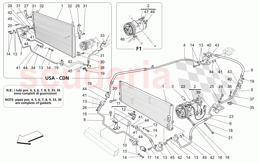 A/C UNIT: ENGINE COMPARTMENT DEVICES of Maserati Maserati 4200 Coupe (2005-2007) CC