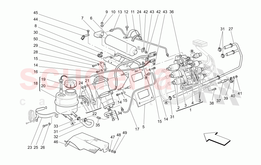 POWER UNIT AND TANK (Valid for F1) of Maserati Maserati 4200 Coupe (2002-2004) GT