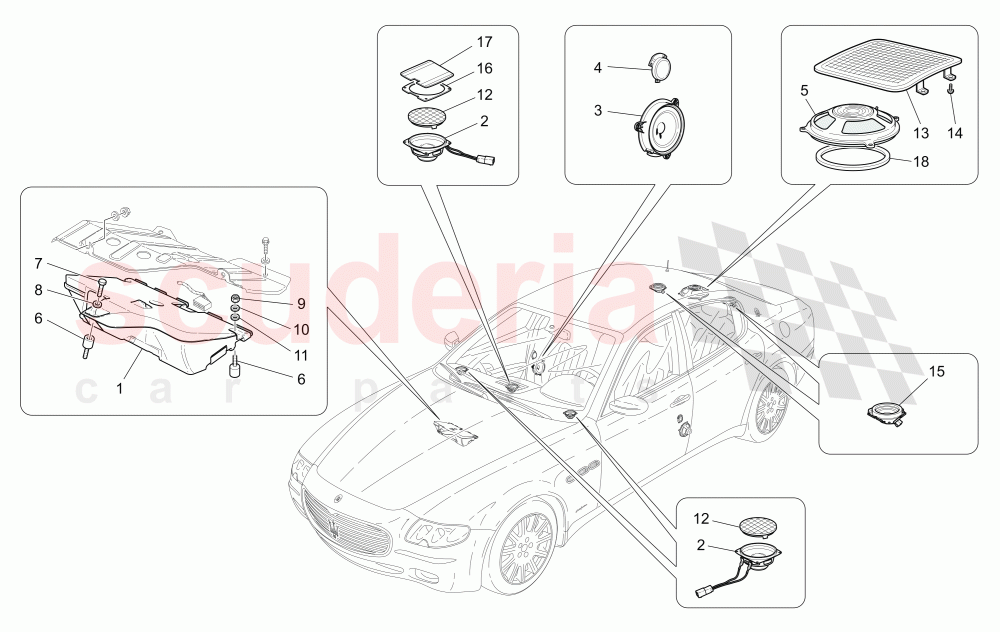 SOUND DIFFUSION SYSTEM of Maserati Maserati Quattroporte (2003-2007) Auto