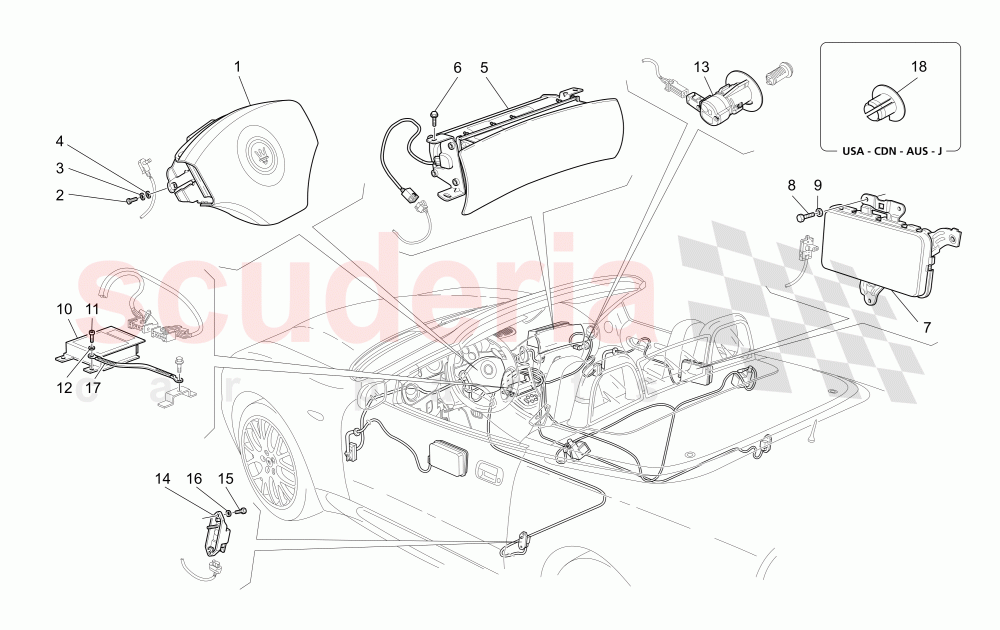 AIRBAG SYSTEM of Maserati Maserati GranSport Spyder (2005-2007)