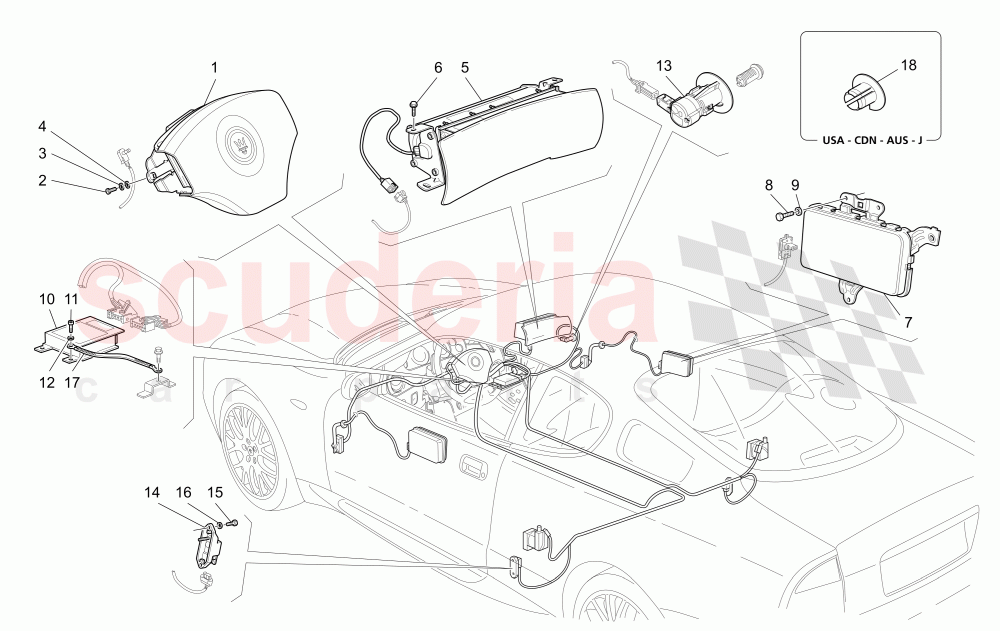 AIRBAG SYSTEM (Available with: "GranSport MC Victory" Version) of Maserati Maserati GranSport Coupe (2005-2007)