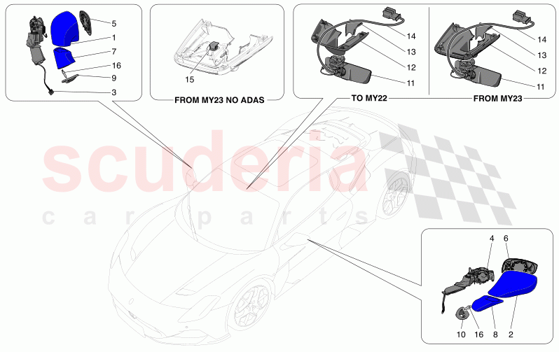 INTERNAL AND EXTERNAL REAR-VIEW MIRRORS of Maserati Maserati MC20 Leggenda Automatic 3.0 BT V6 2WD 630HP