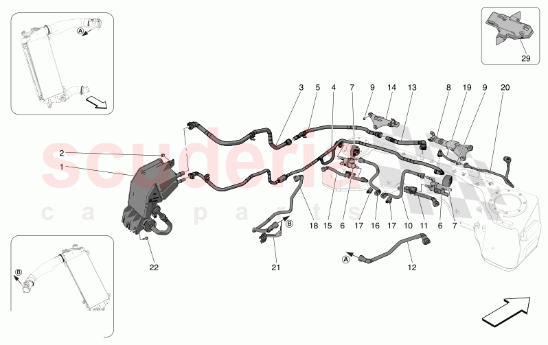 FUEL VAPOUR RECIRCULATION SYSTEM of Maserati Maserati MC20 Icona Automatic 3.0 BT V6 2WD 630HP