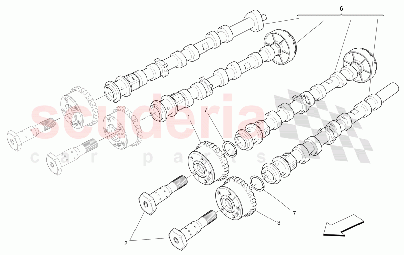 LH CYLINDER HEAD CAMSHAFTS of Maserati Maserati Levante Modena Automatic 3.0 BT V6 4WD 350HP