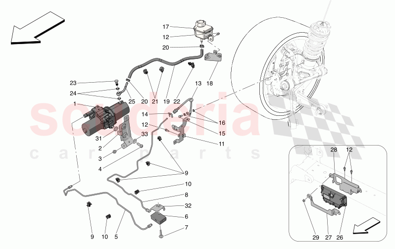 HYDRAULIC SYSTEM FRONT AXLE LIFT of Maserati Maserati MC20 Notte Automatic 3.0 BT V6 2WD 630HP