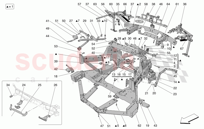 REAR CHASSIS of Maserati Maserati MC20 GT2 Stradale  Automatic 3.0 BT V6 2WD 630HP - 640HP