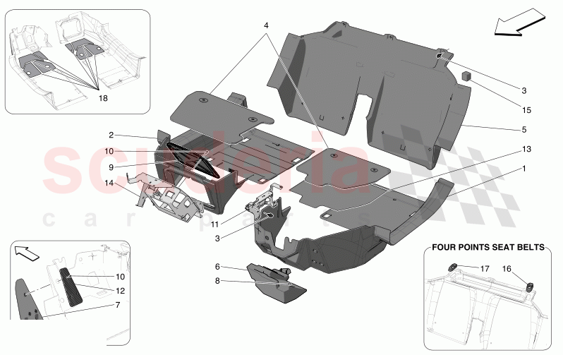 PASSENGER COMPARTMENT MATS of Maserati Maserati MC20 GT2 Stradale  Automatic 3.0 BT V6 2WD 630HP - 640HP