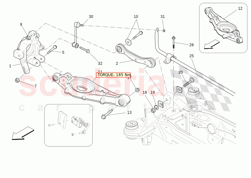 REAR SUSPENSION of Maserati Maserati Levante Modena Automatic 3.0 BT V6 4WD 350HP
