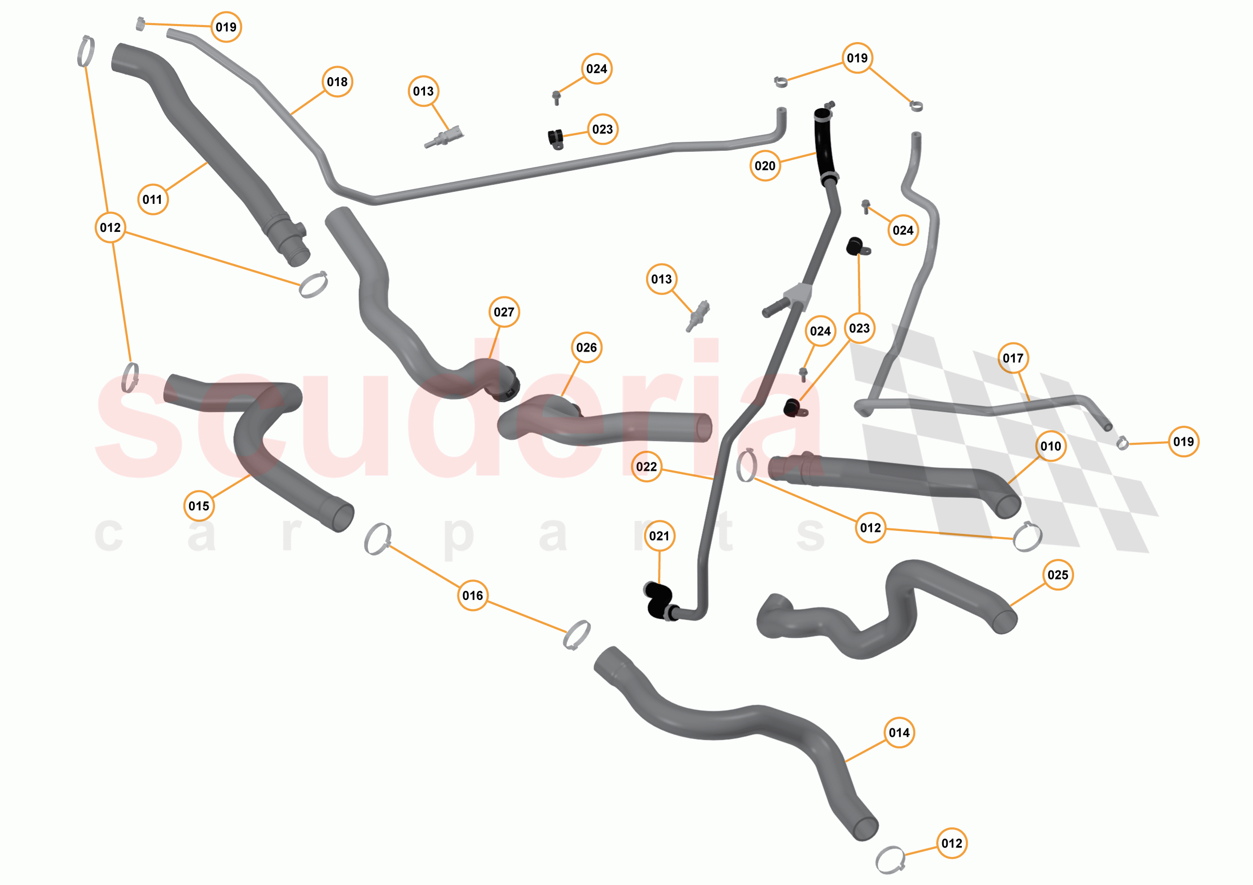 14 - L1 - COOLING SYSTEM - 14.4 - 01 - HIGH TEMPERATURE CIRCUIT & PIPES of McLaren McLaren 675LT Coupe