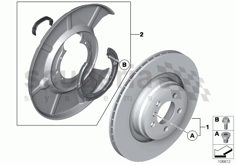 Rear wheel brake-Brake disc of Rolls Royce Rolls Royce Phantom