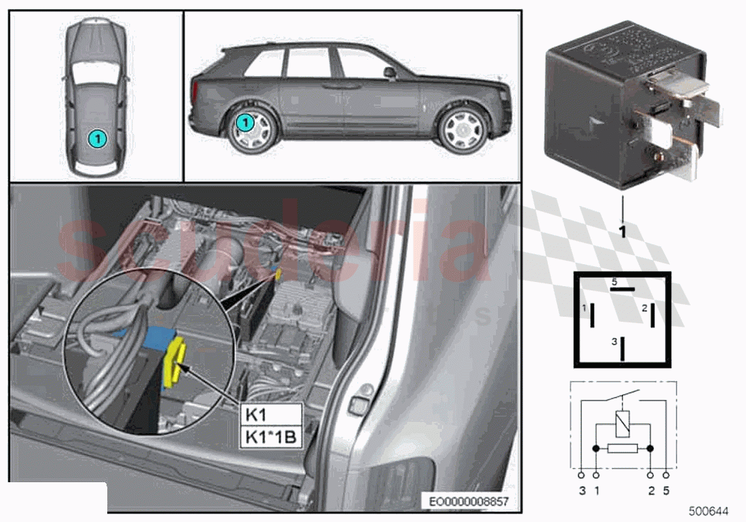 Relay axle air suspension K1 of Rolls Royce Rolls Royce Cullinan RR31(2017-2023)