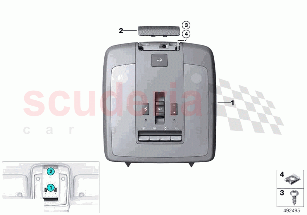 Roof function centre of Rolls Royce Rolls Royce Cullinan RR31(2017-2023)