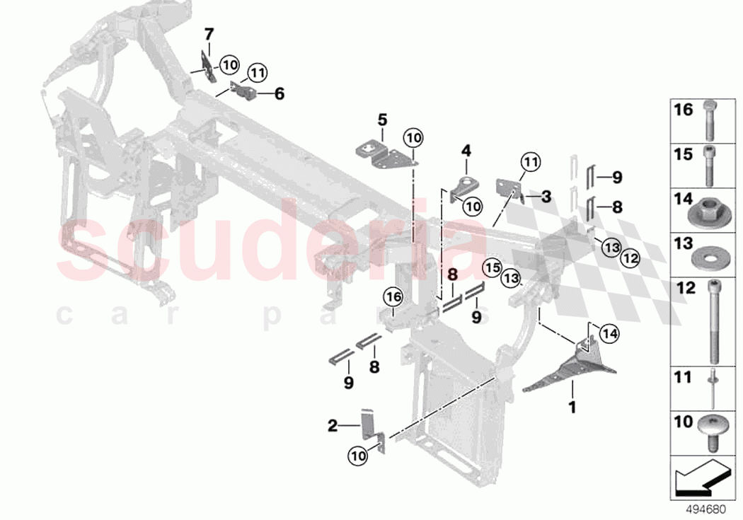 Bracket front panel of Rolls Royce Rolls Royce Cullinan RR31(2017-2023)