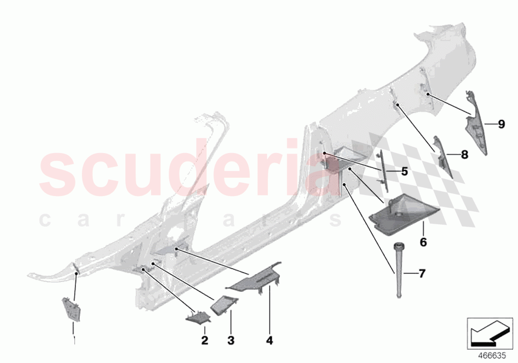 Cavity shielding side frame of Rolls Royce Rolls Royce Dawn RR6(2017-2023)